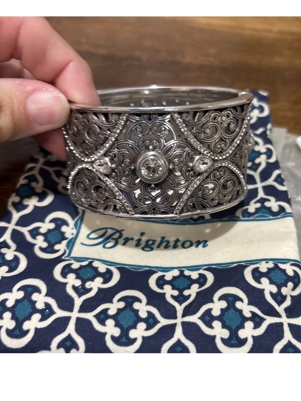 Vintage New Brighton Mamounia Filigree wide cuff bangle